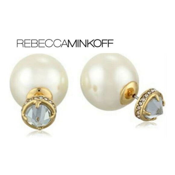 Rebecca Minkoff Pearl Back-Front Earrings - Picture 1 of 4